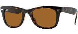 Sunglasses - Ray-Ban® - Ray-Ban® RB4105 FOLDING WAYFARER - 710 LIGHT HAVANA // CRYSTAL BROWN