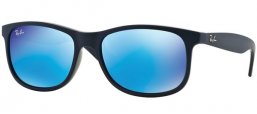 Sunglasses - Ray-Ban® - Ray-Ban® RB4202 ANDY - 615355 SHINY BLUE ON MATTE TOP // GREEN MIRROR BLUE