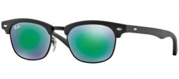 Frames Junior - Ray-Ban® Junior Collection - RJ9050S - 100S3R MATTE BLACK // LIGHT GREEN MIRROR GREEN