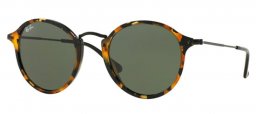 Lunettes de soleil - Ray-Ban® - Ray-Ban® RB2447 ROUND - 1157 SPOTTED BLACK HAVANA // GREEN