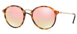 Lunettes de soleil - Ray-Ban® - Ray-Ban® RB2447 ROUND - 11607O SPOTTED BROWN HAVANA // COPPER FLASH GRADIENT