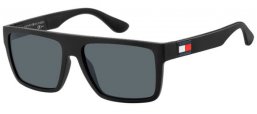 Lunettes de soleil - Tommy Hilfiger - TH 1605/S - 003 (IR) MATTE BLACK // GREY