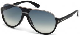 Sunglasses - Tom Ford - DIMITRY FT0334 - 02W MATTE BLACK SILVER // BLUE GRADIENT