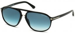 Sunglasses - Tom Ford - JACOB FT0447 - 01P SHINY BLACK // GREEN BLUE GRADIENT