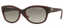 Lunettes de soleil - Vogue - VO5034SB - 237711 TOP DARK RED OPAL RED // GREY GRADIENT