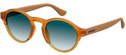 Lunettes de soleil - Havaianas - CARAIVA - FT4 (08) CRYSTAL HONEY GOLD // DARK BLUE GRADIENT