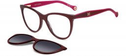 Monturas - Carolina Herrera - HER 0259/CS - LHF (WJ) BURGUNDY // CLEAR + CLIP ON GREY GRADIENT POLARIZED