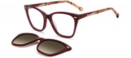 Monturas - Carolina Herrera - HER 0334/C - LHF (LA) BURGUNDY // CLEAR + CLIP ON BROWN GRADIENT POLARIZED