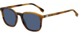 Sunglasses - BOSS Hugo Boss - BOSS 1433/S - 6C5 (KU) BROWN HORN RUTHENIUM // GREY BLUE