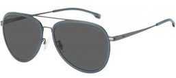 Sunglasses - BOSS Hugo Boss - BOSS 1466/F/SK - R80 (M9) MATTE DARK RUTHENIUM // GREY POLARIZED