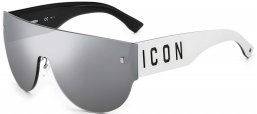 Gafas de Sol - Dsquared2 - ICON 0002/S - CCP (T4) WHITE BLACK // BLACK SILVER MIRROR