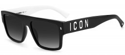 Gafas de Sol - Dsquared2 - ICON 0003/S - 80S (9O) BLACK WHITE // DARK GREY GRADIENT