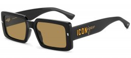 Gafas de Sol - Dsquared2 - ICON 0029/S - 71C (70) BLACK YELLOW // BROWN