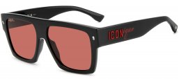 Gafas de Sol - Dsquared2 - ICON 0030/S - OIT (U1) BLACK RED // PINK