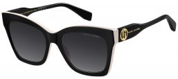 Gafas de Sol - Marc Jacobs - MARC 853/S - 80S (9O) BLACK WHITE // DARK GREY GRADIENT