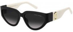 Sunglasses - Marc Jacobs - MARC 645/S - 80S (9O) BLACK WHITE // DARK GREY GRADIENT