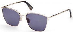 Sunglasses - MaxMara - MM0043 DESIGN - 63V  GOLD BLACK HORN // BLUE