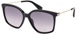 Lunettes de soleil - MaxMara - MM0055 JEWEL3 - 01B  SHINY BLACK // GREY GRADIENT