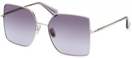 Sunglasses - MaxMara - MM0062-H DESIGN6 - 16W  SHINY SILVER // BLUE GRAIDENT