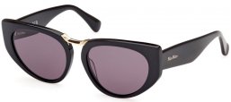Sunglasses - MaxMara - MM0093 BRIDGE1 - 01A  SHINY BLACK // GREY