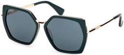Lunettes de soleil - MaxMara - MM0136 MILLER-5 - 96N  SHINY DARK GREEN // GREEN