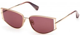Sunglasses - MaxMara - MM0141 MENTON-3 - 32Y  SHINY PALE GOLD // DARK VIOLET