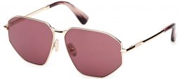 Sunglasses - MaxMara - MM0143 MILLER-4 - 32Y  SHINY PALE GOLD // DARK VIOLET