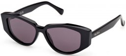 Sunglasses - MaxMara - MM0161 LEE4 - 01A  SHINY BLACK // SMOKED