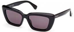Lunettes de soleil - MaxMara - MM0171 ELIZABETH - 01A  SHINY BLACK // GREY