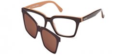 Monturas - MaxMara - MM5213 - 050  BROWN LIGHT BROWN // CLEAR + CLIP ON BROWN