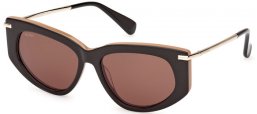 Sunglasses - MaxMara - MM0100 BETH - 50E  SHINY DARK BROWN // BROWN