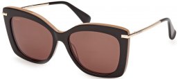 Sunglasses - MaxMara - MM0101 BETH1 - 50E  SHINY DARK BROWN // BROWN