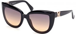 Sunglasses - MaxMara - MM0029 EMME6 - 01B  SHINY BLACK // GREY GRADIENT
