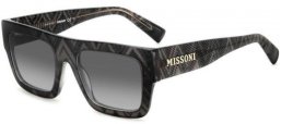 Sunglasses - Missoni - MIS 0129/S - S37 (9O) WHITE BLACK PATTERNED // DARK GREY GRADIENT