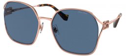 Lunettes de soleil - Miu Miu - SMU 52WS - ZVF1V1  ROSE GOLD // DARK BLUE