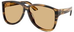 Gafas de Sol - Miu Miu - SMU A08S - 25E1OR  STRIPED LODEN // YELLOW