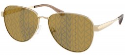 Gafas de Sol - Michael Kors - MK1160 BIARRITZ - 10149A  LIGHT GOLD // BROWN GOLD MIRROR DECORED