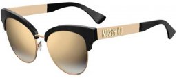 Lunettes de soleil - Moschino - MOS038/S - 807 (FQ) BLACK // GREY GRADIENT GOLD MIRROR