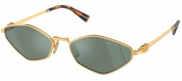 Gafas de Sol - Miu Miu - SMU 56ZS - 5AK04M  GOLD // GREEN MIRROR SILVER