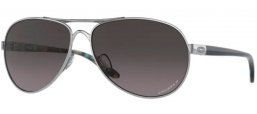 Sunglasses - Oakley - FEEDBACK OO4079 - 4079-40 POLISHED CHROME // PRIZM GREY GRADIENT