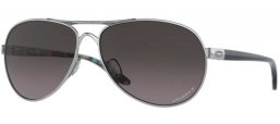 Lunettes de soleil - Oakley - FEEDBACK OO4079 - 4079-40 POLISHED CHROME // PRIZM GREY GRADIENT