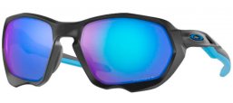 Sunglasses - Oakley - OAKLEY PLAZMA OO9019 - 9019-08 MATTE BLACK // PRIZM SAPPHIRE POLARIZED
