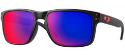 Lunettes de soleil - Oakley - HOLBROOK OO9102 - 9102-36 MATTE BLACK // + RED IRIDIUM