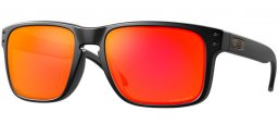 Sunglasses - Oakley - HOLBROOK OO9102 - 9102-E2 MATTE BLACK // PRIZM  RUBY