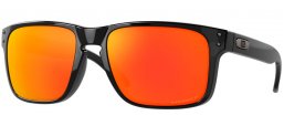 Sunglasses - Oakley - HOLBROOK OO9102 - 9102-F1 POLISHED BLACK // PRIZM RUBY POLARIZED