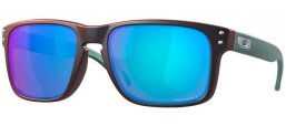 Sunglasses - Oakley - HOLBROOK OO9102 - 9102-W6 MATTE BLACK RED COLORSHIFT // PRIZM SAPPHIRE