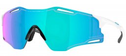 Gafas de Sol - Oakley - OO9512D CYBR ZERO - 9512-02 POLISHED WHITE // PRIZM SAPPHIRE