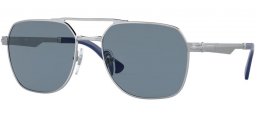 Sunglasses - Persol - PO1004S - 518/56 SILVER // LIGHT BLUE