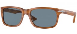 Sunglasses - Persol - PO3048S - 960/56 STRIPED BROWN // LIGHT BLUE