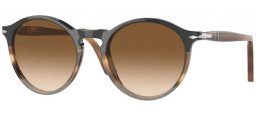 Sunglasses - Persol - PO3285S - 113551 BLACK STRIPED BROWN GREY // BROWN GRADIENT